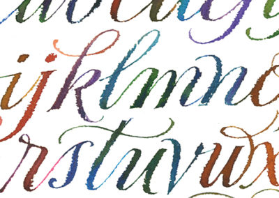 watercolor script by John Stevens