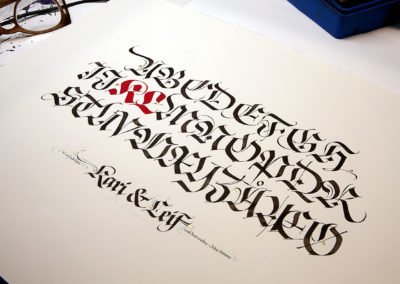 Traditional Calligraphy samples by John Stevens; spencerian, italic, script