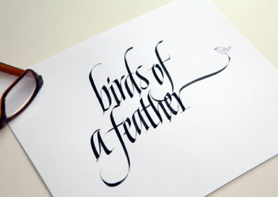 Italic calligraphy on paper