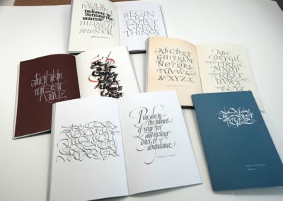 Showing pages of John Stevens new calligraphy book.