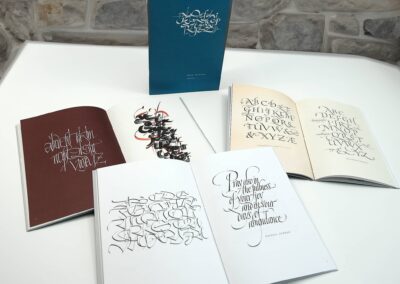 Showing pages of John Stevens new calligraphy book.